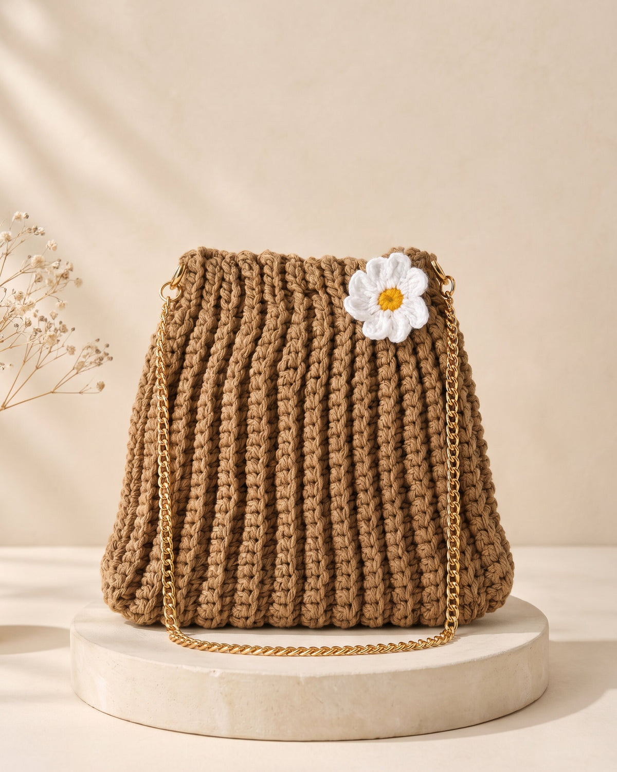 Daisy Bloom Sling Bag, handmade crochet by House of Reena