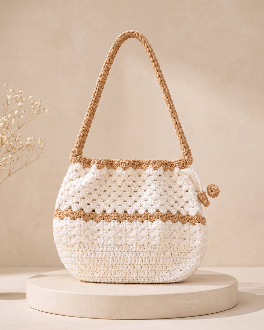 Woollen Sling Purse, handmade crochet by House of Reena
