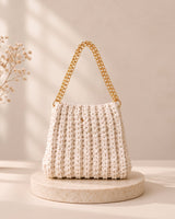 Cloud Knit Shoulder Bag, handmade crochet by House of Reena