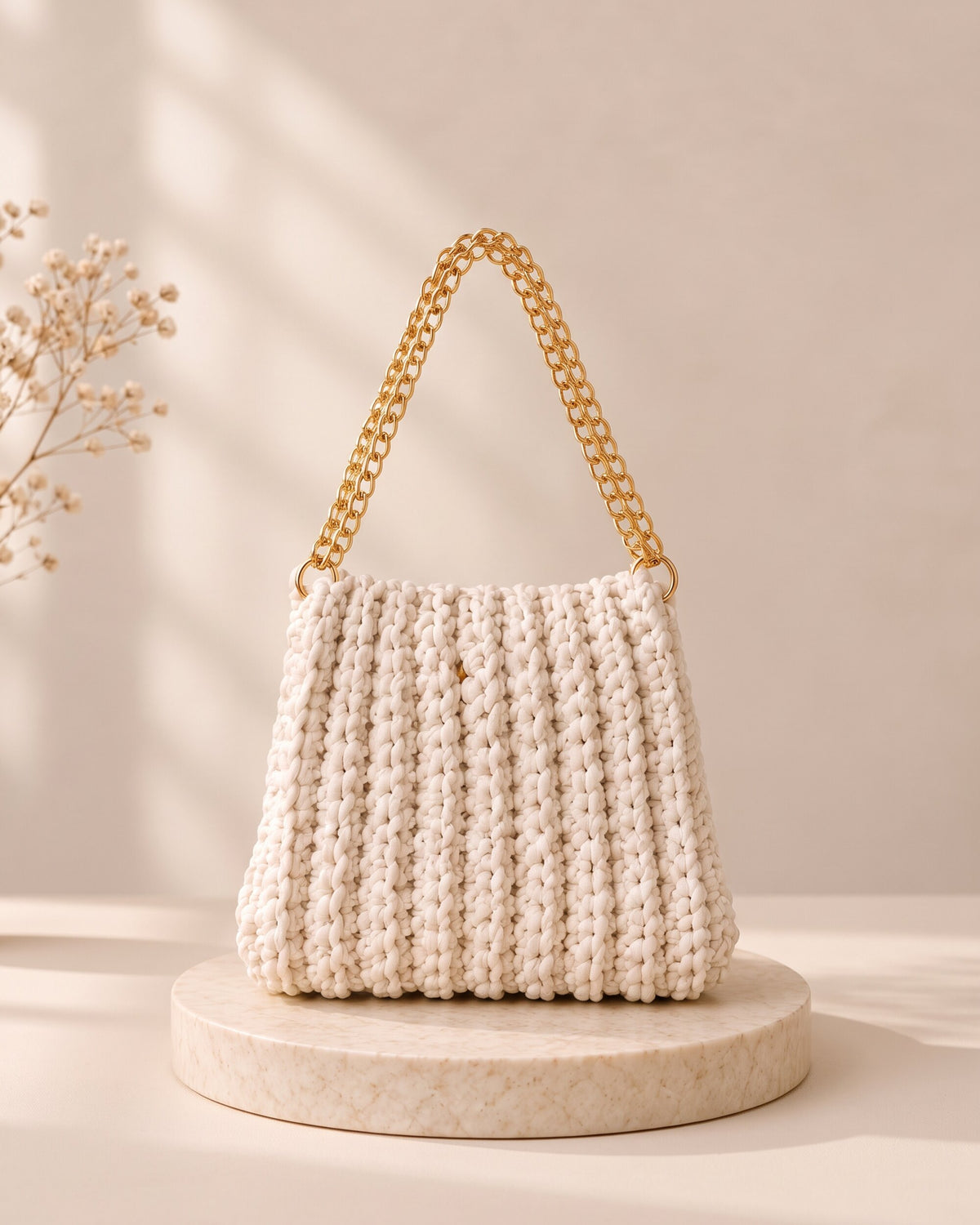 Cloud Knit Shoulder Bag, handmade crochet by House of Reena