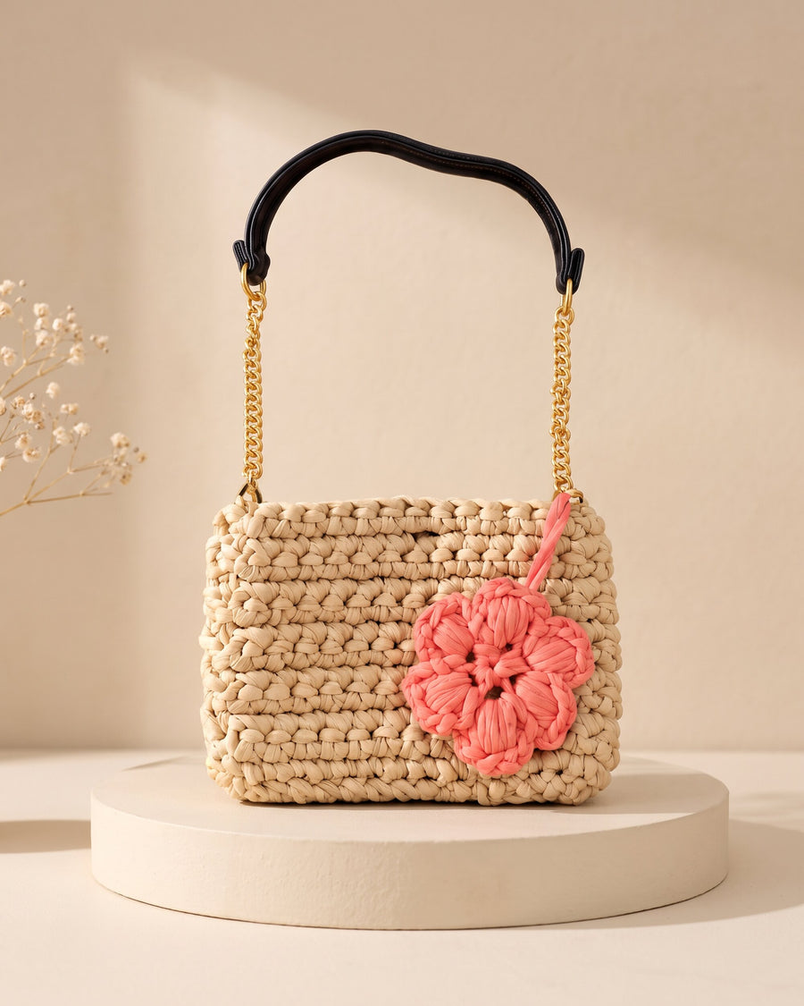 Coral Bloom Handbag, handmade crochet by House of Reena