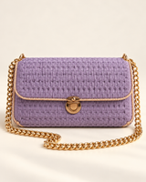 Lavender flap chain sling bag