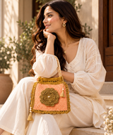 Festive Rose Potli with model, House of Reena