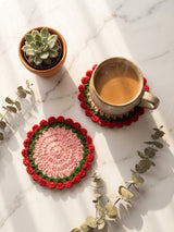 Flower coasters with mug