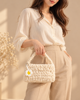 Off-white Fluffy Bag — model holding the bag
