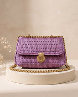 Mauve Elegance Flap Bag, handmade crochet by House of Reena