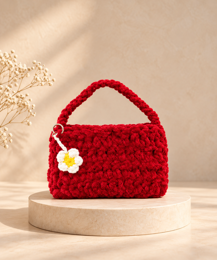 Red Fluffy Bag